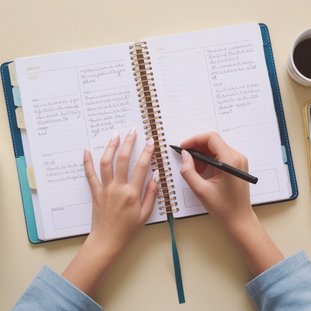 Planner and coffee